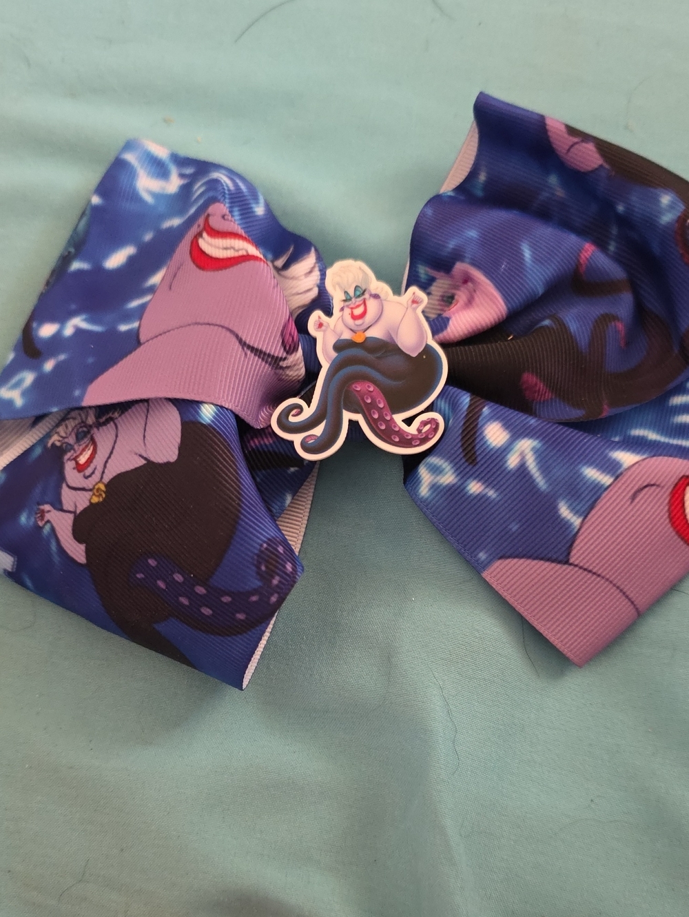 Ursula Disney Themed Hair Bow in Purple and Blue. New Handmade